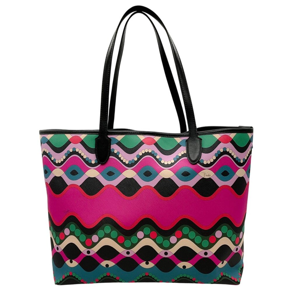 Emilio Pucci Teal / Fuchsia Multi Color Tote Bag - image 1
